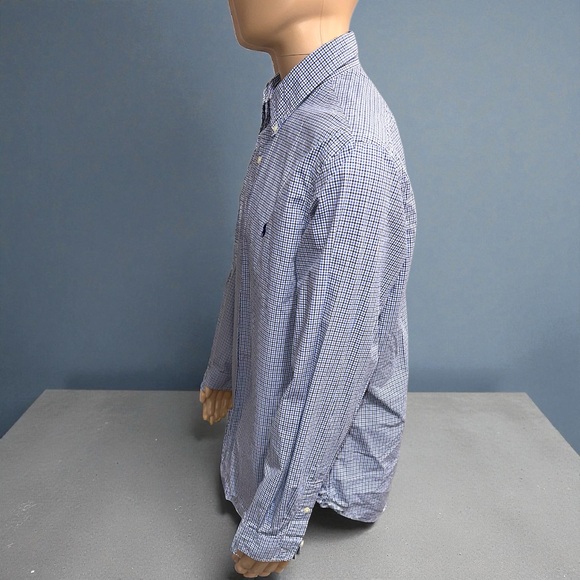 Polo by Ralph Lauren Men’s Blue & Black Plaid Button-Down Dress Shirt - Picture 6 of 16